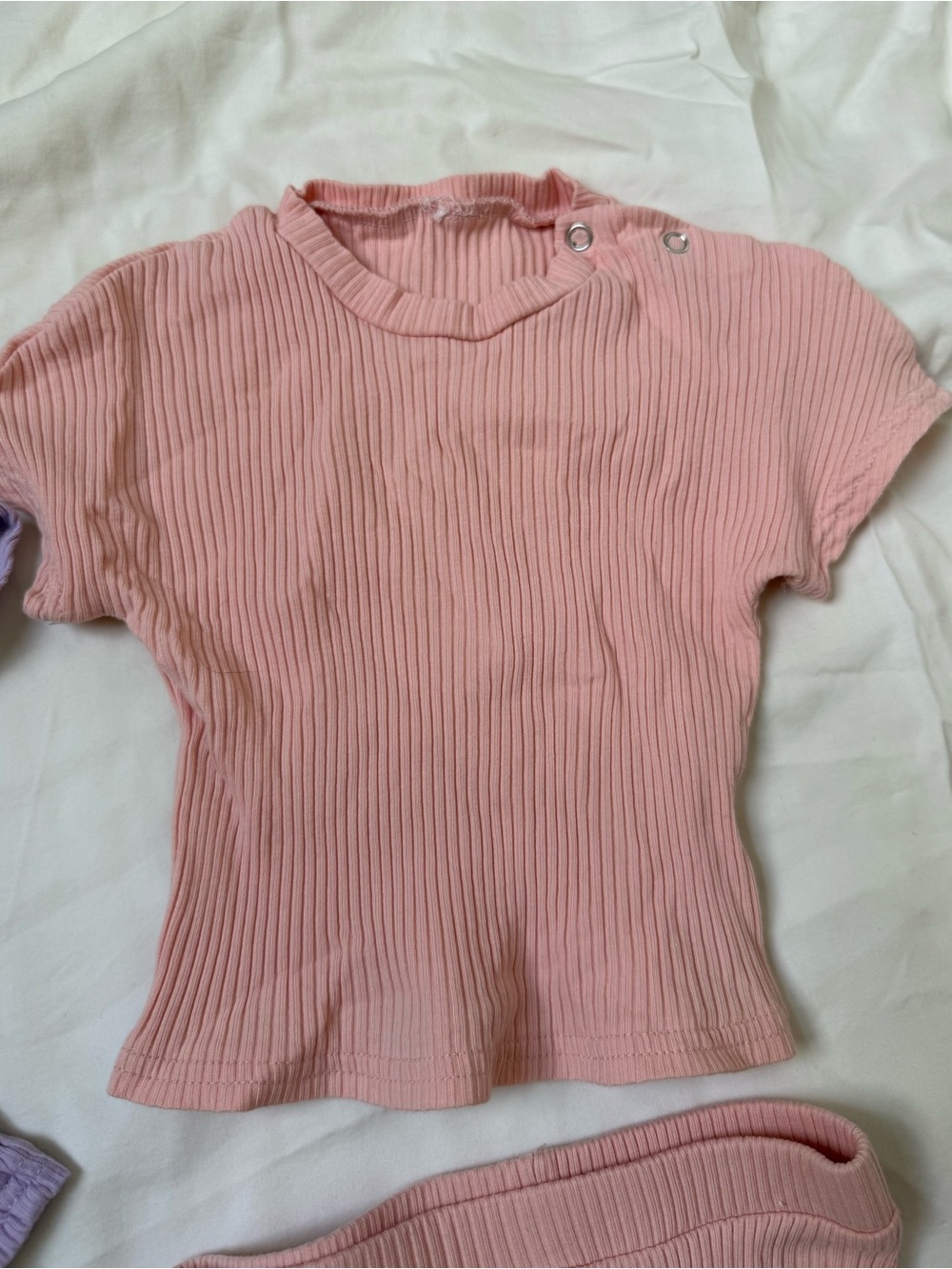 Ribbed Pastel Two-Piece Sets — Lavender & Pink - Picture 6 of 8